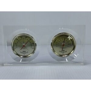 Vintage JASON Lucite HYGROMETER THERMOMETER Desktop Weather Station Made Japan